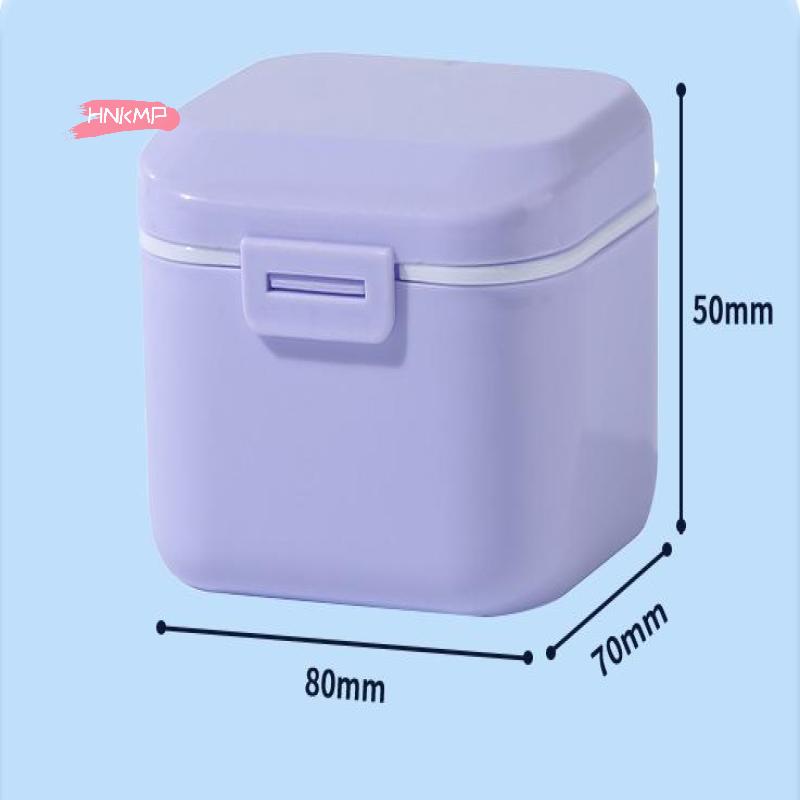 Portable Retainer Case Double Layer Braces Box Mouth Guard Teeth Aligner Denture Storage Case for Oral Cleaning False Teeth