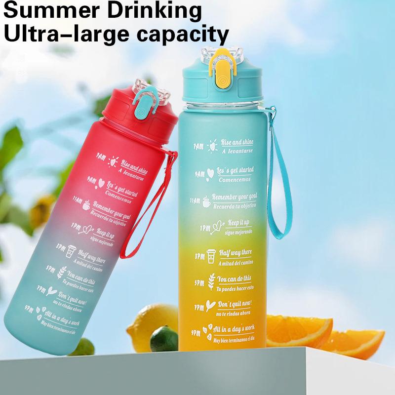 800ML Große Kapazität Sport Wasserflasche Auslaufsicher Kunststoff Trinkbecher Mit Skala Geeignet Für Reisen Fitness Auslaufsicher