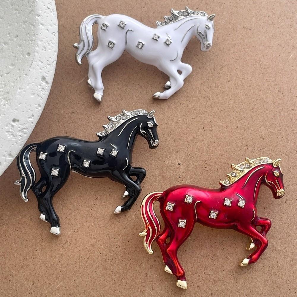 Horse Year Zodiac Animal Pins Chinese New Year Metal Pony Badge Pin  New Year Party