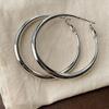 Silver needle smooth geometric earrings Korean simple ins versatile exquisite earrings fashion niche high-end earrings women