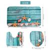 A11E-Beach Seashells Starfish Sand Bath Mat Holidays Summer Bathroom Carpet Rug Non-Slip 3 Piece Toilet Mat Set Starfish Floor