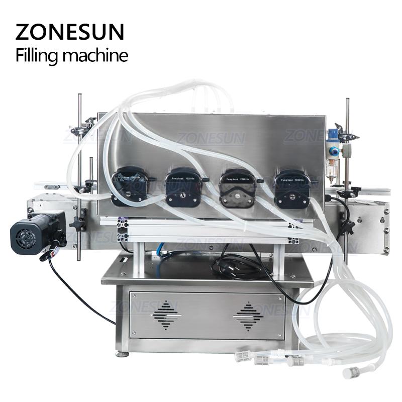ZONESUN ZS-DTPP4C Automatic Tabletop Peristaltic Pump Filling Machine for Eye Drop Cosmetics Essential Oil Bottles