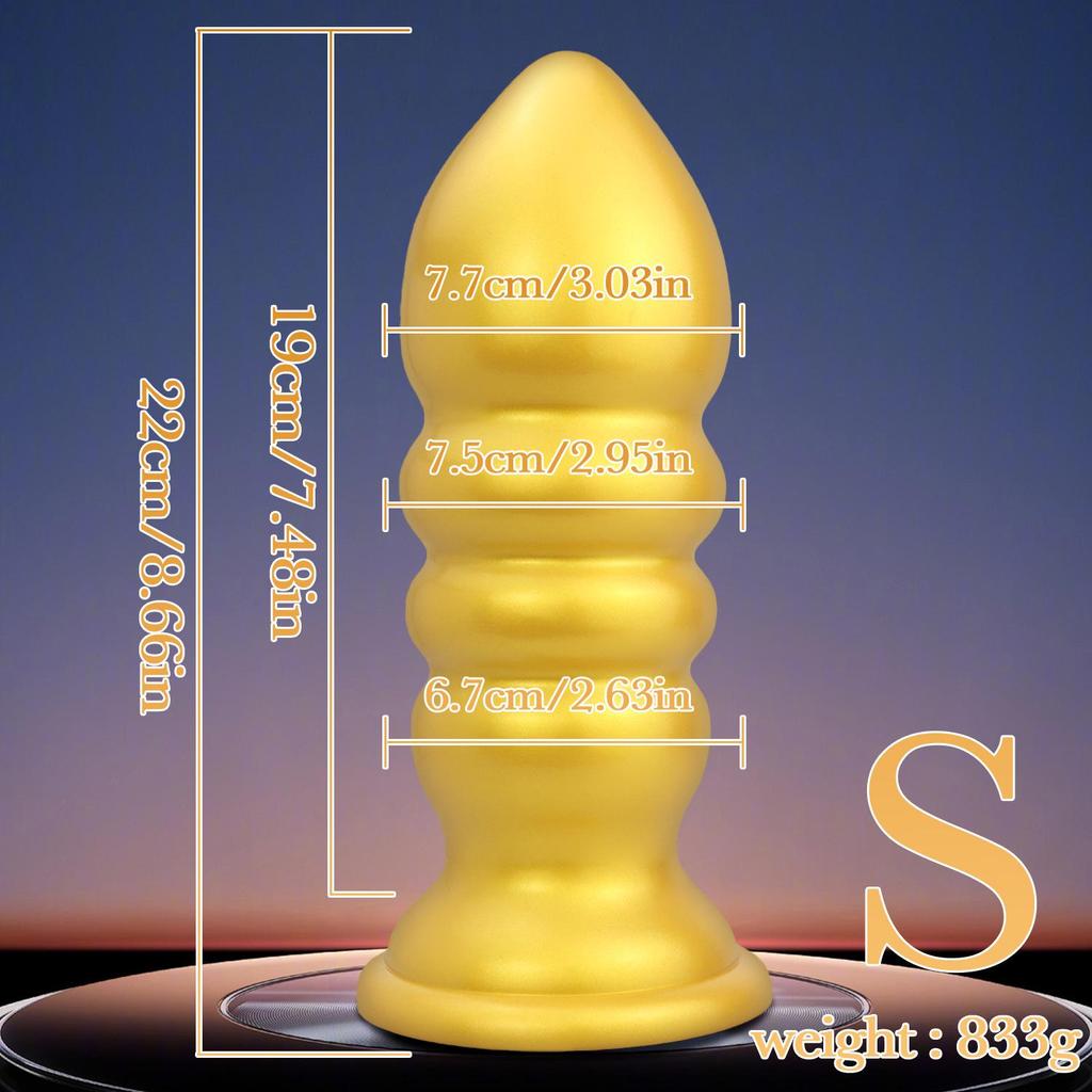 Golden Mushroom Irregular Dildo Beads for Men & Women - Threaded Anal Dilator Adult Toy