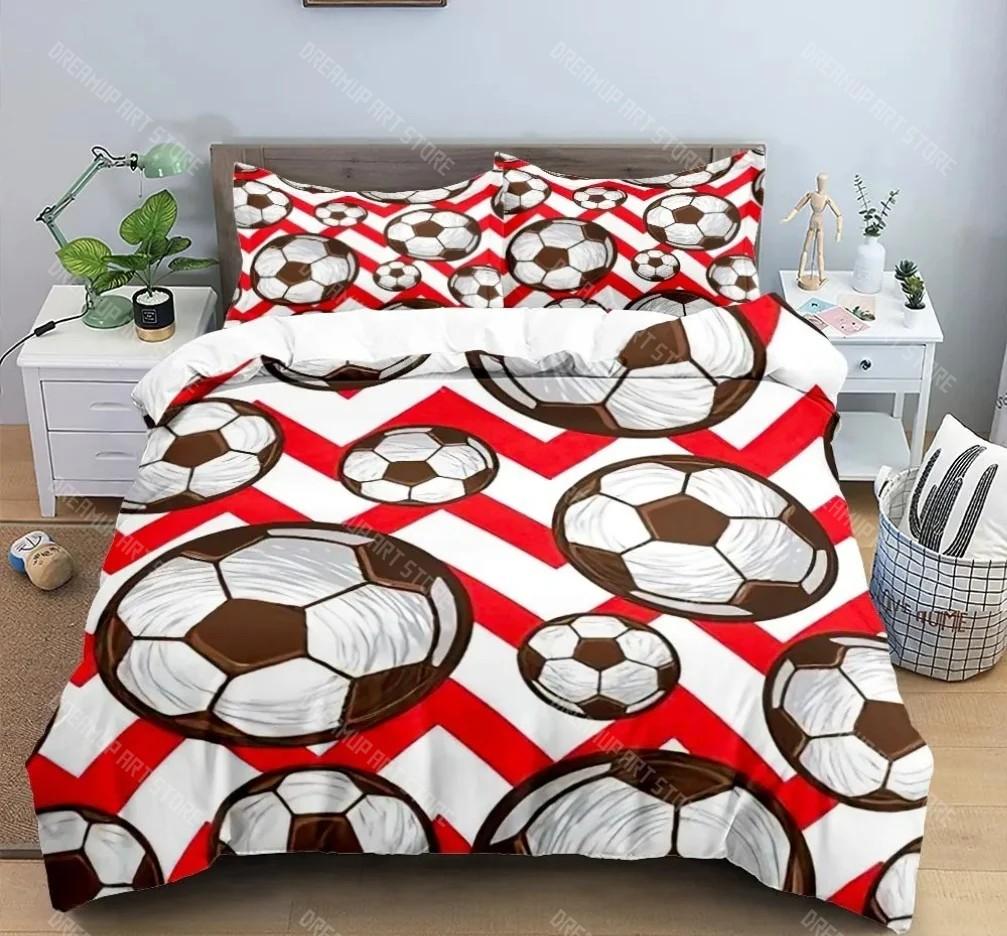 Comforter Bed Linen Room Decor for Boys Gift Twin Queen King Size Cool Football Soccer 3D Bedding Set Duvet Cover Pillowcases