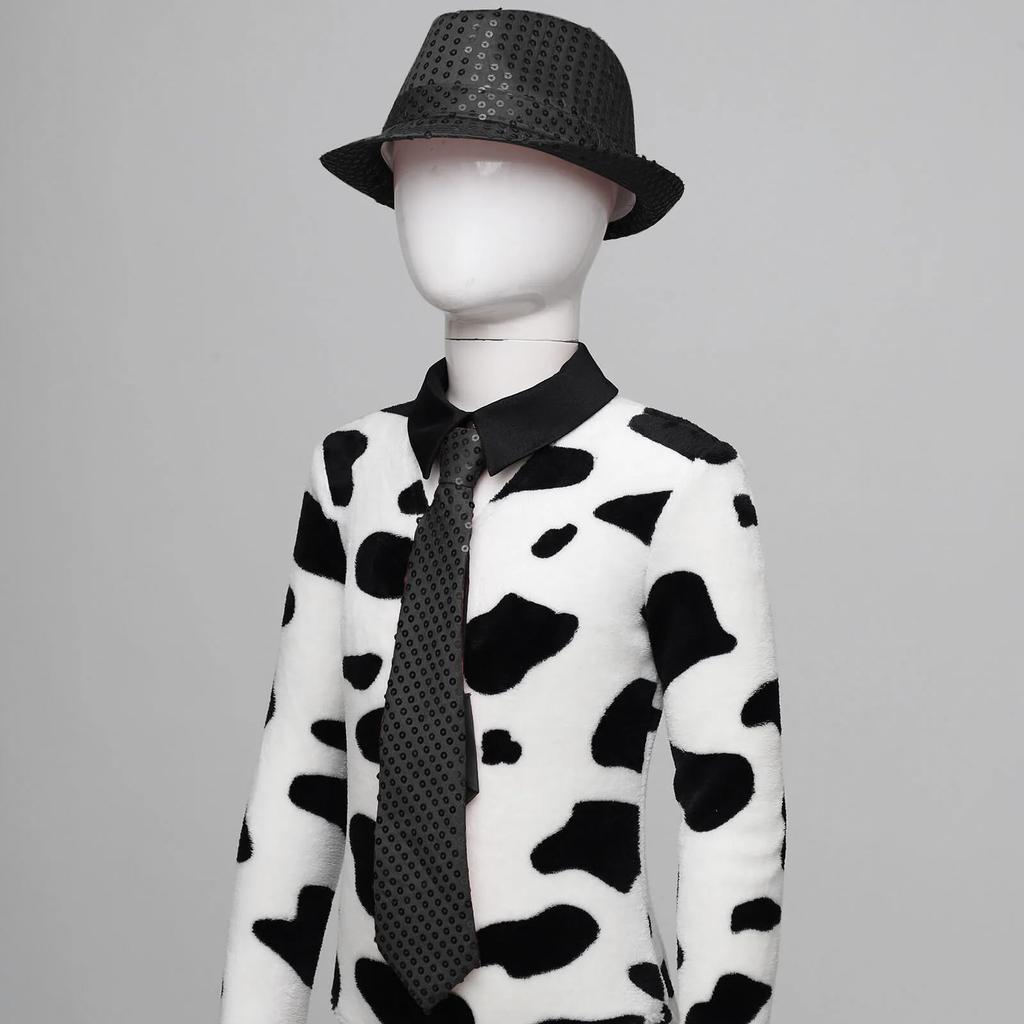 [IPENNYE] Set Pălărie cu Paiete Sclipitoare, Cravată, Mănuși pentru Copii, Accesorii Magician, Costum Gazdă, Costum Scenă, Sideshow, Costum Cosplay, Costum Petrecere