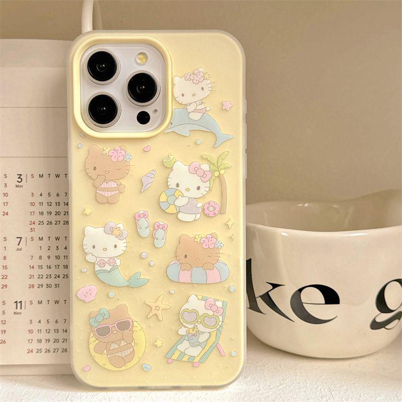 

Cartoon Kitty Apple Phone Case: Jelly & Frosted Design, Compatible with iPhone Models 11, 13, 15, 16, 17, 17 Pro Max Apple 11