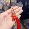 Colgante para Teléfono Calabaza de Arena Roja Cinabrio - Adorno Unisex Versátil, Exquisito, de Alta Gama