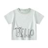 Children's Clothing Boys' Half Sleeve Girl Letter Stripes Tops Kids Short Sleeve T-Shirt Baby Boy Loose Summer Round Neck