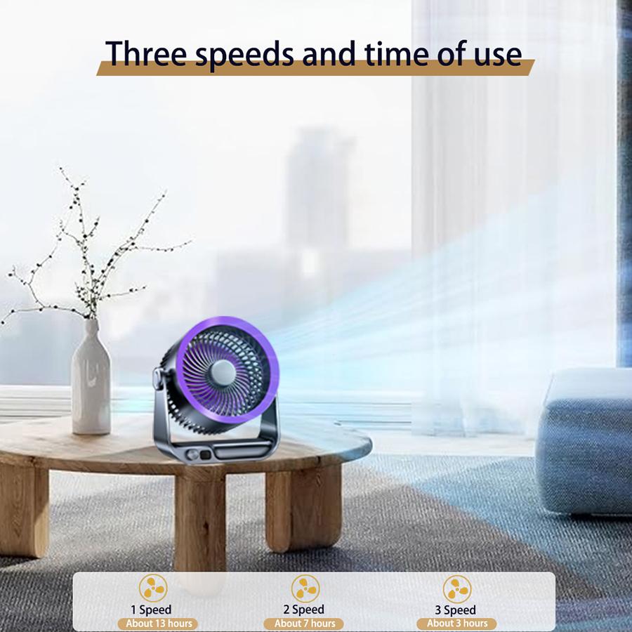 100 Level Desktop Fan, Silent USB Charging, Dormitory Wall Mounted Fan, Office Air Circulation Fan, 4000mAh