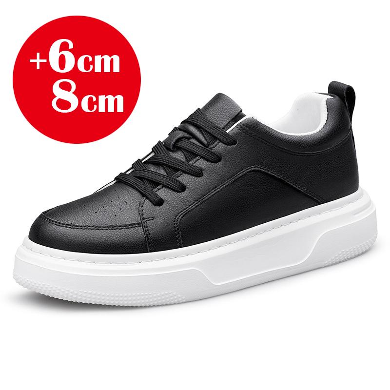 2025 Neue Herren Schuhe mit Höhenerhöhung 10cm unsichtbare Elevator-Sneaker weiß Leder Sport Zapatillas de Hombre Übergröße 46