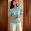 New ArrivalS   Open Run Women S Ribbed Half Sleeve Plain SweatShirt