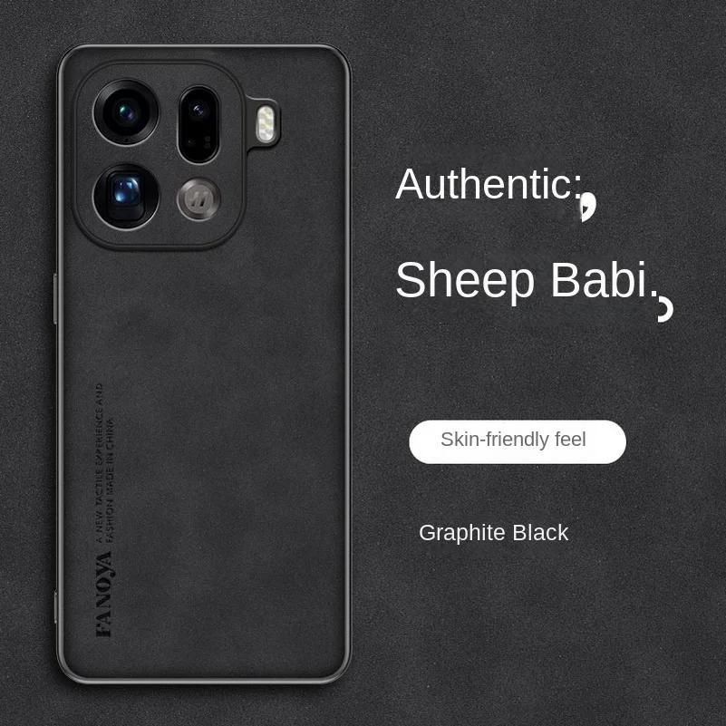 Premium Lammleder Handyhülle für OPPO Find X9 Pro X8 Ultra X8s Plus X7 X6 Objektiv Kamera Schutz Weicher TPU Stoßfänger Abdeckung