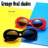 Grunge Oval Shades Kurt Oval Sunglasses [White/Smoke] model/Grunge [Item]