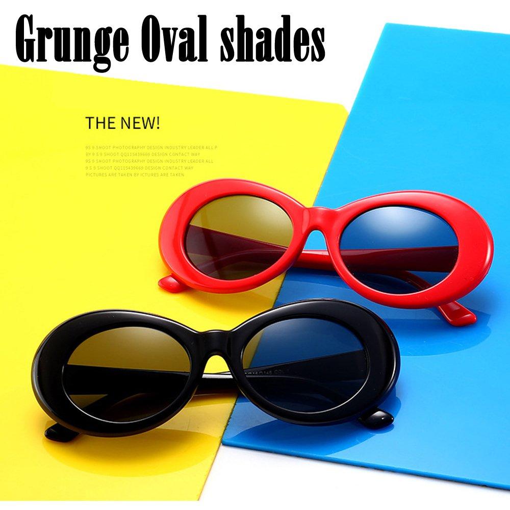 Grunge Oval Shades Kurt Oval Sunglasses [White/Smoke] model/Grunge [Item]