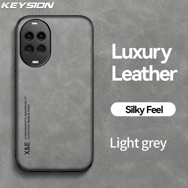 KEYSION Luxury Retro PU Leather Case for Huawei Nova 14 14 Pro Soft Silicone+PC Shockproof Phone Back Cover for Huawei nova14Pro