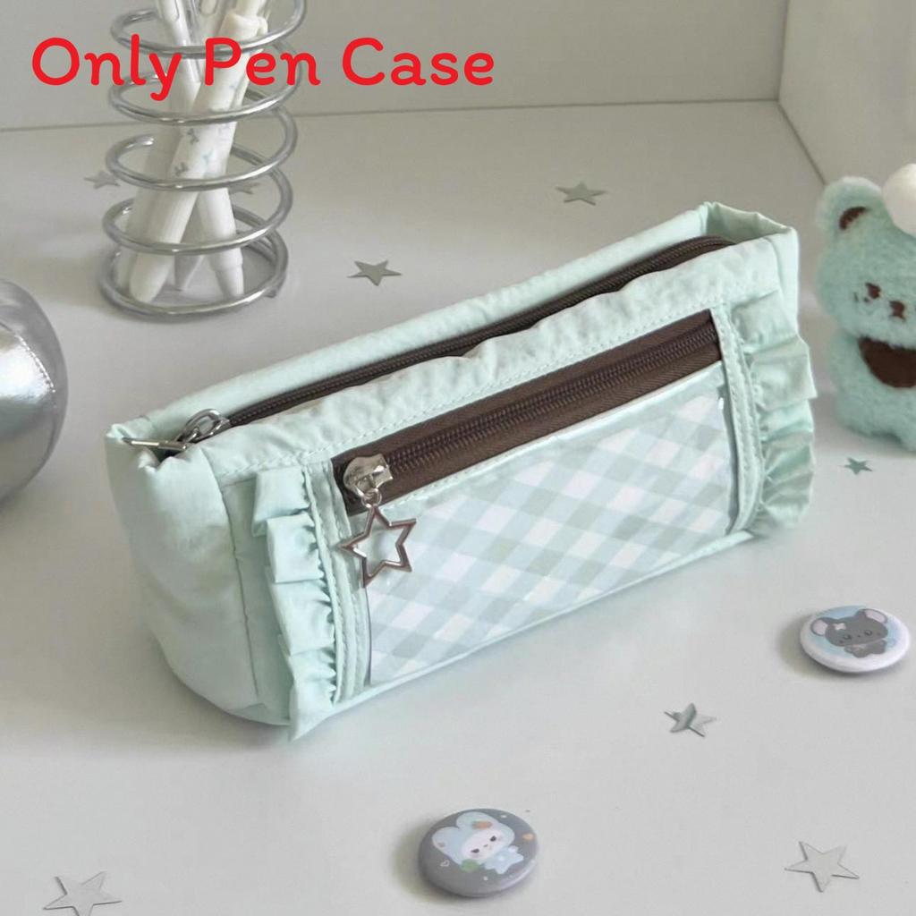 Floral Lace Pen Case With Large Capacity For Students And Office Use