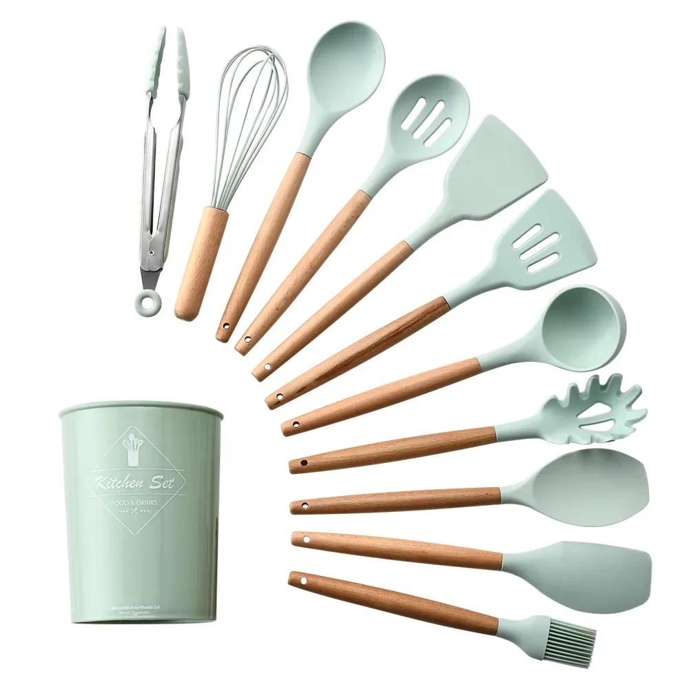 Silicone Kitchenware Cooking Utensils Set Heat Resistant Kitchen Non-Stick Kitchen Baking Tool Kit Utensils Kitchen Accessories