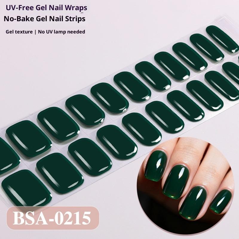 

Наклейки для ногтей в европейском и американском стиле, однотонные, гелевые обертывания для ногтей без УФ-излучения, гелевые наклейки для ногтей без запекания BSA-0215