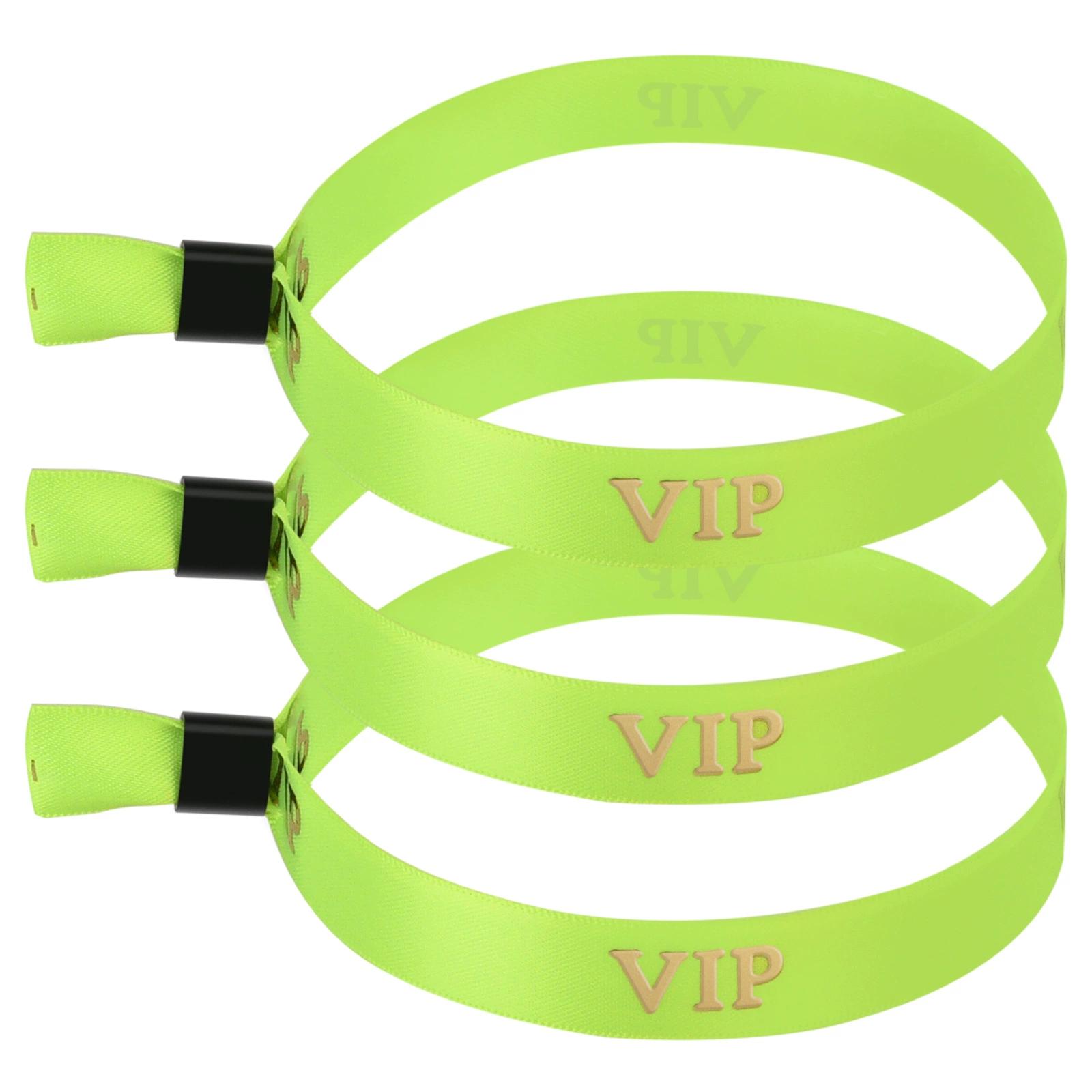 

50/100pcs Foil Stamping VIP Cloth Event Wristband Fabric Bracelets Wedding Party Concert Exhibition Festival Supplies 50pcs зелёный