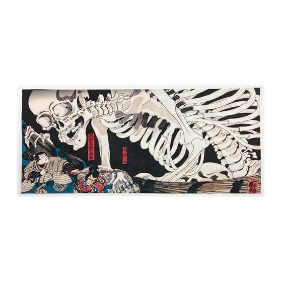 Kuniyoshi Utagawa Soma No Furudairi  Gashadokuro  Japanese Tenugui Towel - Traditional Ukiyo-e Design, 100% Cotton, Made in Japan (Approx. 78x35cm)