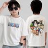 Anime One Piece Cosplay T-Shirt 2026 New Short Sleeve Tops Casual Loose Breathable T-Shirt Kids 3-12Y