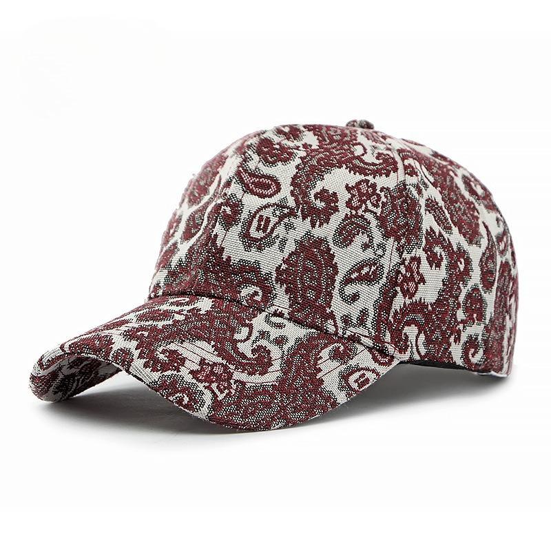 Retro Baroque Paisley Baseball Cap Unisex Jacquard Totem Tapestry Hat Structured Crown Sun Protection Peaked Cap Streetwear