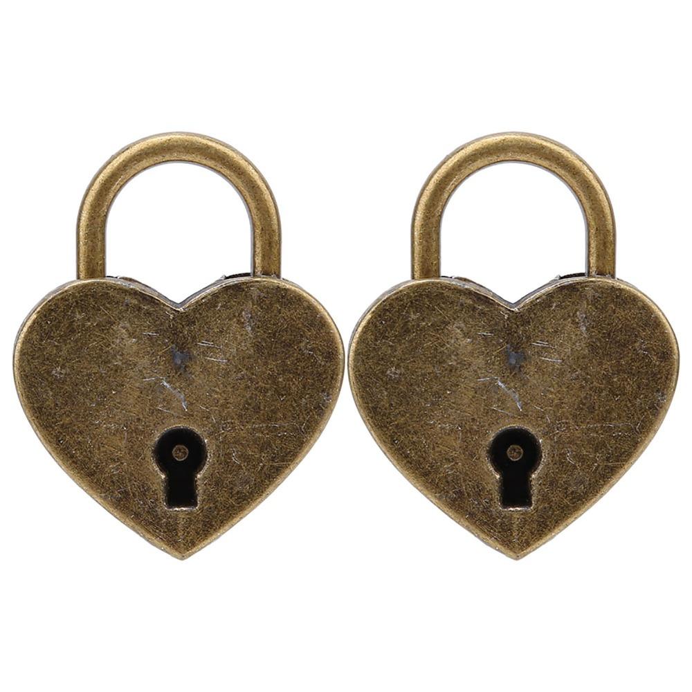 2sets Bronze Finish Mini Padlocks With Keys 30x39mm Size Metal Padlock Set For Craft Supplies