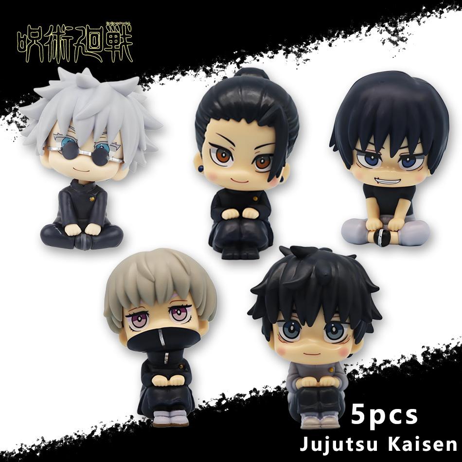 10cm Anime Jujutsu Kaisen Figure Itadori Yuji Gojo Satori Fushiguro Megumi Kugisaki Kawaii Toy Car Decoration PVC Model Gift