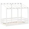 VidaXL Children's Bed with White Roof 80x160 Cm Solid Pine Wood, Children's Bed Frame, Wooden Children's Bed, 847013