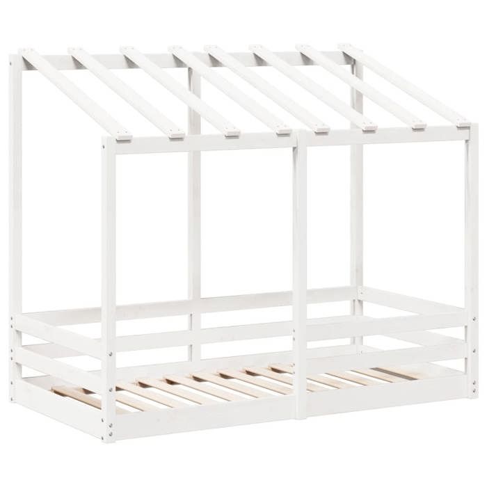 VidaXL Children's Bed with White Roof 80x160 Cm Solid Pine Wood, Children's Bed Frame, Wooden Children's Bed, 847013