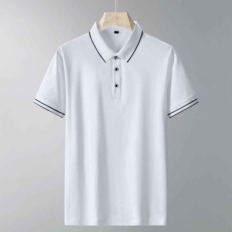 2024 Polo Shirt Men's Short Sleeve Ice Silk Pure Cotton POLO Lapel T-shirt 3A