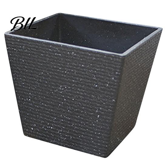 Thickened Wear Resistant Container Square Plastic Flower Pot, Stone-Look Planter with Drainage Hole, Modern Plant Pot for Indoor Outdoor Plants,