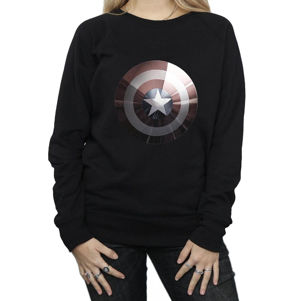 Marvel Womens/Ladies Captain America Shield Shiny Sweatshirt