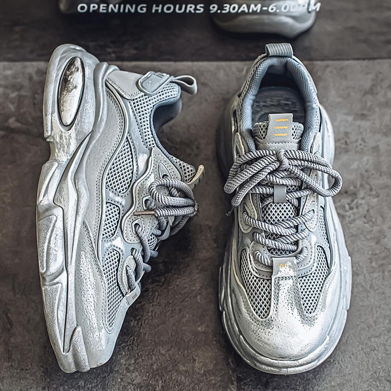 Sneakers men's 2025 autumn classic retro dad shoes platform mesh running shoes student casual shoes trendy shoes