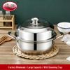 Large Capacity Multi-Functional Double-Layer Stainless Steel Steamer and Soup Pot
