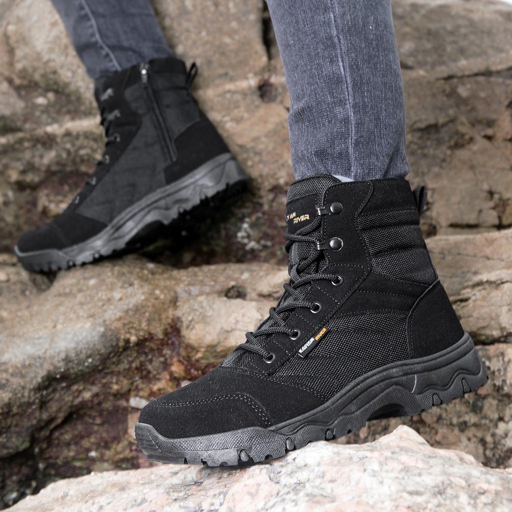 Tactical Men Boots Special Force Leather Waterproof Desert Combat Men Ankle Boots Work Shoes Plus Size Hiking Shoes Boots Men