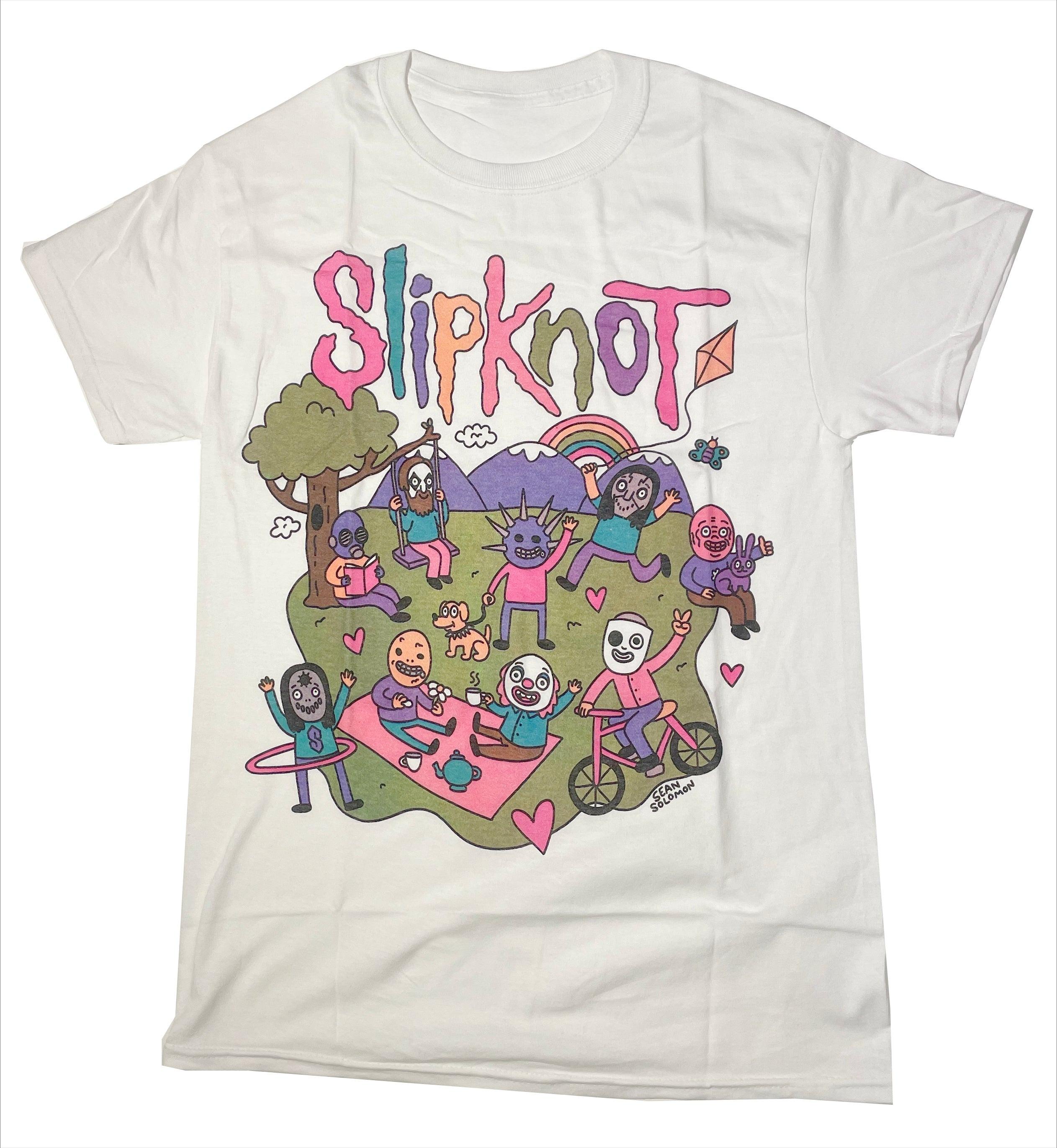 2026 CUTE SLIPKNOT Graphic Tee 100% Cotton Round Neck Casual Unisex T-shirt Summer Top S разноцветный