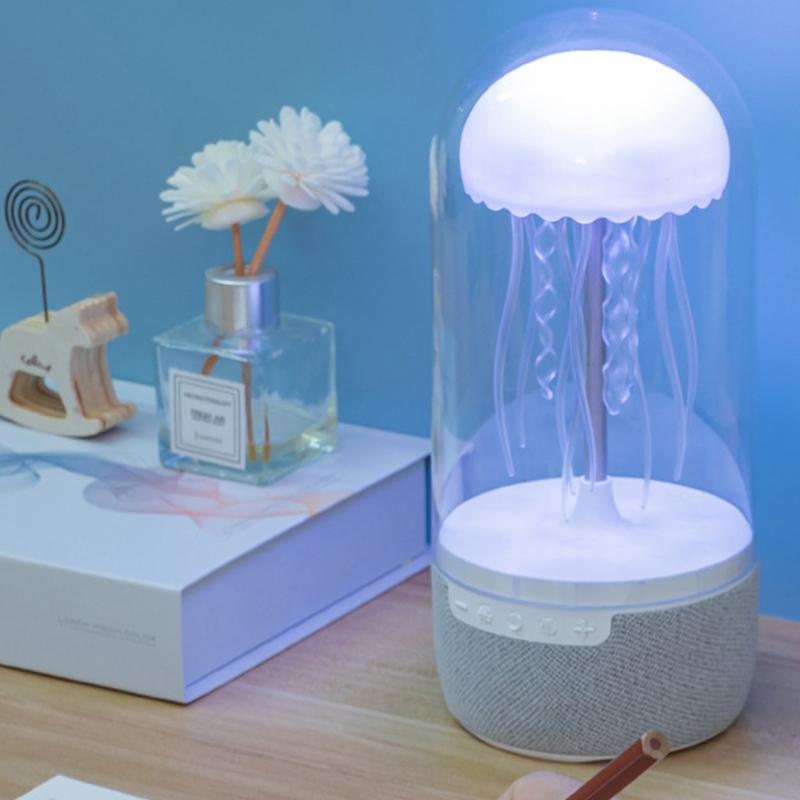 Colorful Bluetooth-compatible Jellyfish Subwoofer Mood Light Floating Ocean Animal LED Night Lamp for Home Decor