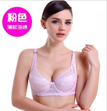Thin Large Size Large Chest Small Bra, Full Cup No Sponge Bra Sexy Underwear Women