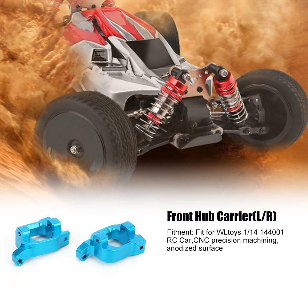 Aluminum Alloy Front Hub Carrier(L R) Fit for WLtoys 1 14 144001 RC CarBlue 1253B