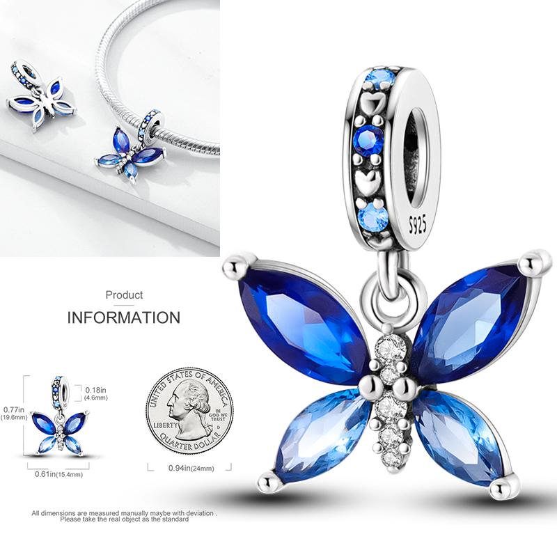 Copper Dragonfly Butterfly Pendant Charms Bead Fit Original Bracelet Bangle Women Jewelry Girl Making Beads