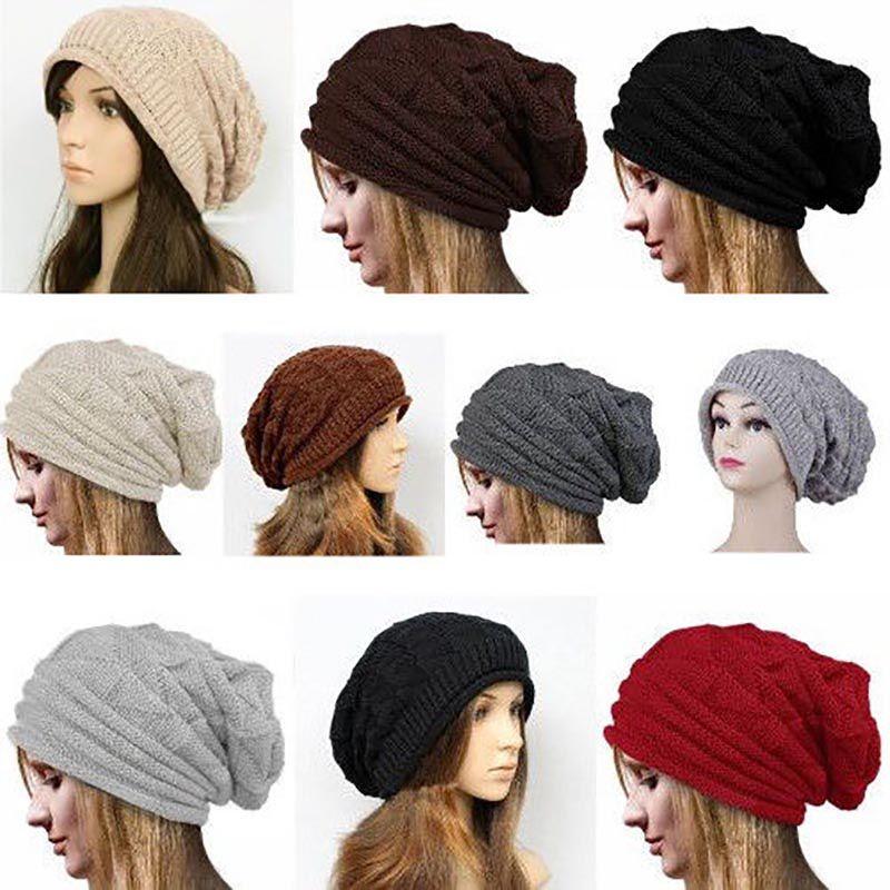Cozy Fashion Spring Winter Slouch Ski Crochet Knit Slouchy Beanie Beret Hat For Women