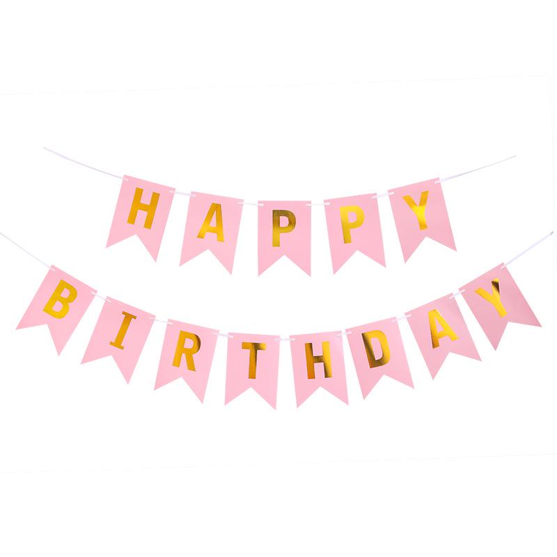 

С Днем Рождения Баннер с Горячим Тиснением - Гирлянда для Украшения на Первый День Рождения