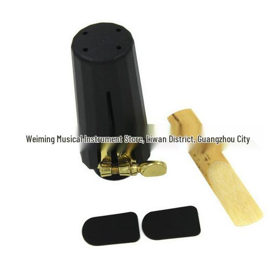 Black Plastic Alto/Tenor Saxophone Mouthpiece with Reed - Wind Instrument Accessory
