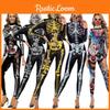 Fashionable Skeleton Jumpsuit For Women With Long Sleeves And Zipper Design