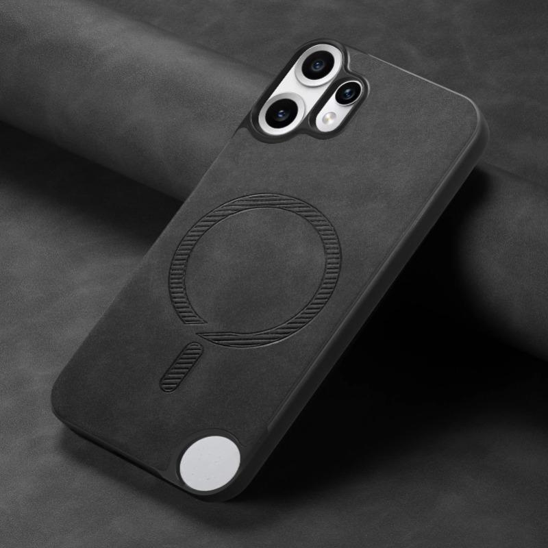 

Чехол для Nothing CMF Phone 2 Pro для CMF Phone 2Pro Магнитная кожаная задняя крышка Magsafe для NothingCMFphone2pro Ударопрочный чехол Nothing CMF Phone 2 Pro чёрный