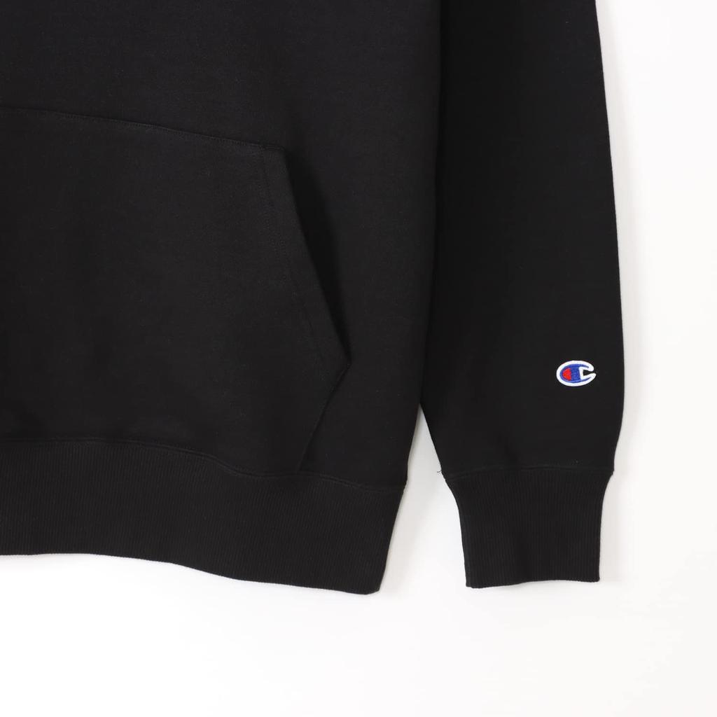 Champion Long Sleeve Fleece Hoodie with College Font Size S Black Men's Print, Custom-Made Basic, (C8-W129Z),