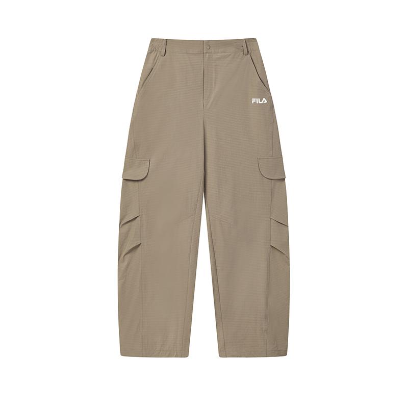 FILA Original Fashion Simple Sports Personality Trend Classic Retro Workwear Loose Woven Casual Pants Women bottoms Mountain-Moon-Brown F11W629811FBN S