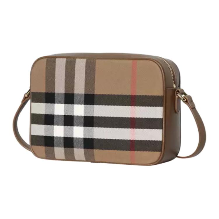 Burberry Klasická Kostkovaná Bavlněná Taška přes Rameno na Zip Dámská taška přes rameno Hnědá 81140681