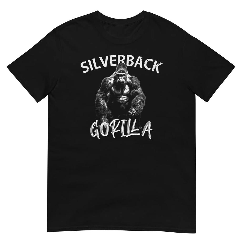 Gorilla Silberrücken T-Shirt Silberrücken Dschungelkönig Design Vintage Unisex Streetwear Mode Lässig Grafik Dehnbar